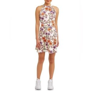No Boundaries - Juniors Floral Halter neck dress